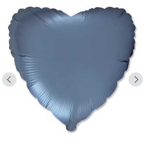 Фольгированное Сердце Лазурно - серый  - Шары и праздники