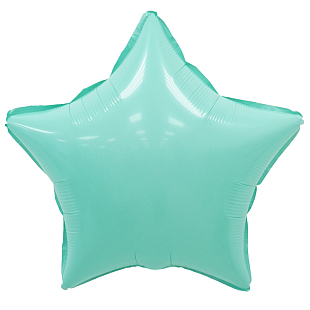 Фольгированная звезда мятная макарун - Шары и праздники