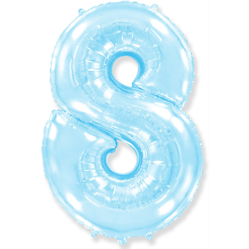 Цифра 8 Светло-голубая - Шары и праздники